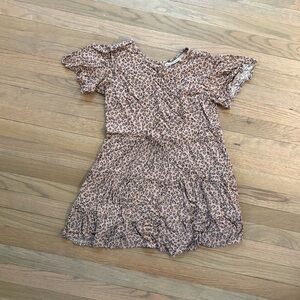 Leopard print tiered Abercrombie short sleeve dress